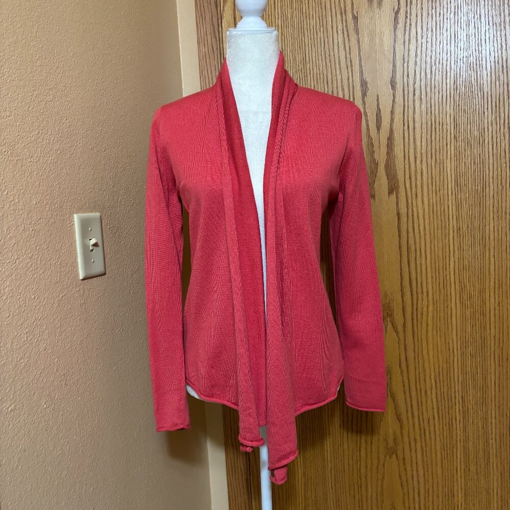 Ann Taylor Factory open Front Cardigan Cerise Small NWT